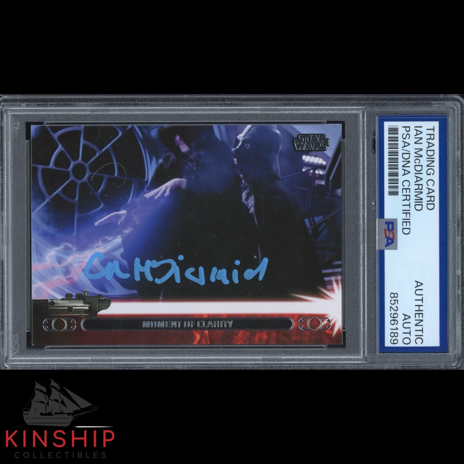 Ian McDiarmid signed 2013 Topps Trading Card PSA DNA Slab Star Wars Auto C3343