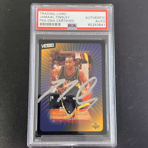 2003 UPPER DECK #36 JAMAAL TINSLEY SIGNED CARD AUTO PSA SLABBED PACERS COLLECTIBLE MEMORABILIA
