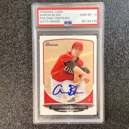 2013 BOWMAN #BDPP9 AARON BLAIR SIGNED CARD PSA/DNA SLABBED AUTO 10 DBACKS COLLECTIBLE MEMORABILIA