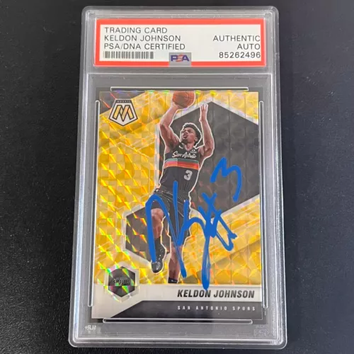 2019-20 PANINI MOSAIC PRIZM #136 KELDON JOHNSON SIGNED CARD AUTO PSA SLABBED SPU COLLECTIBLE MEMORABILIA