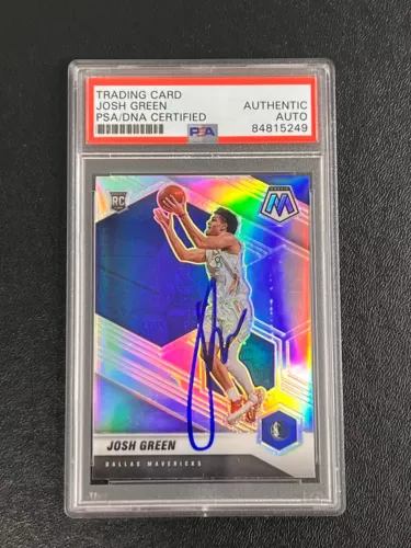 2020-21 PANINI MOSAIC RC #230 JOSH GREEN SIGNED CARD AUTO PSA/DNA SLABBED RC MAV COLLECTIBLE MEMORABILIA