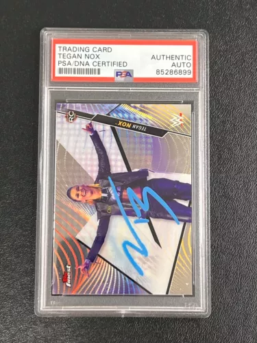 2020 TOPPS RC WWE # 71 TEGAN NOX SIGNED ROOKIE CARD PSA/DNA SLABBED AUTO COLLECTIBLE MEMORABILIA