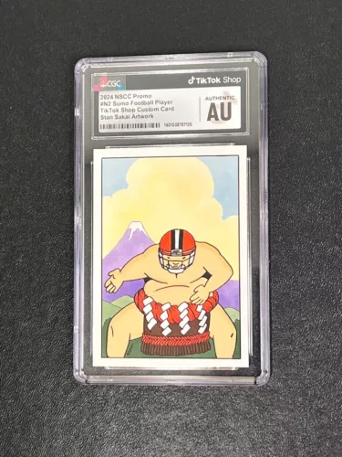 2024 NSCC SUMO FOOTBALL PLAYER STAN SAKAI ARTWORK #N2 AUTHENTIC SLABBED CARD COLLECTIBLE MEMORABILIA