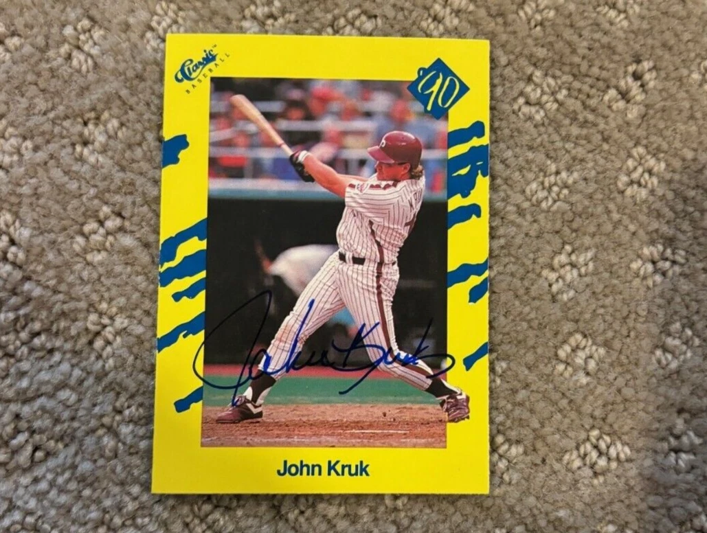 1990 Classic Yellow John Kruk signed autographed #T3 Philadelphia Phillies Card