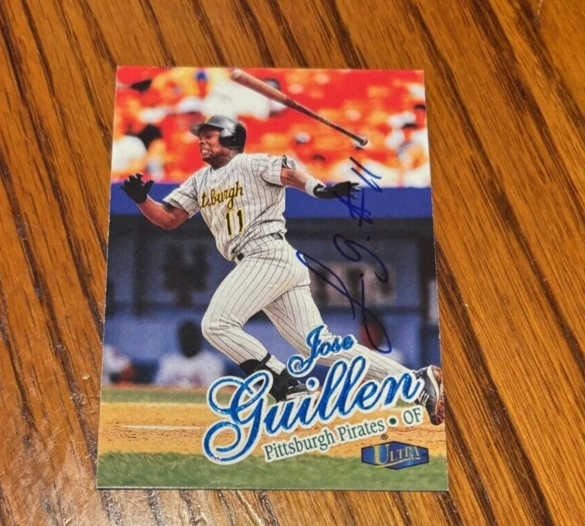 1998 ULTRA PITTSBURGH PIRATES BASEBALL CARD #120 JOSE GUILLEN SIGNED AUTOGRAPHED COLLECTIBLE MEMORABILIA
