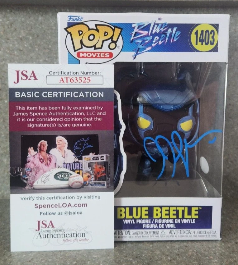 Angel Manuel Soto Signed Blue Beetle Funko Pop! w JSA COA Movie Director #1403 B