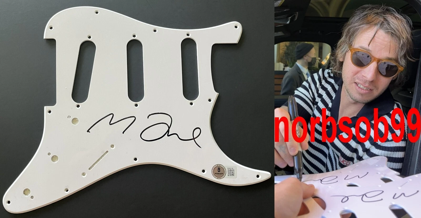 MARK FOSTER THE PEOPLE SIGNED GUITAR PICKGUARD w/EXACT VIDEO PROOF BECKETT COA