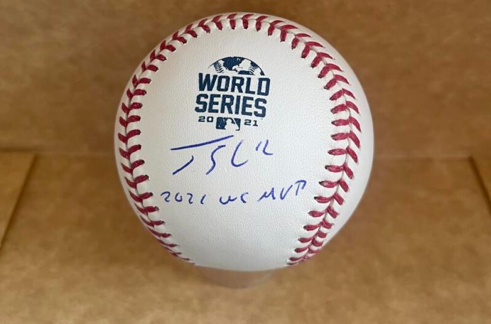JORGE SOLER SIGNED AUTOGRAPHED INSCRIBED 2021 WORLD SERIES BASEBALL BECKETT AUTH