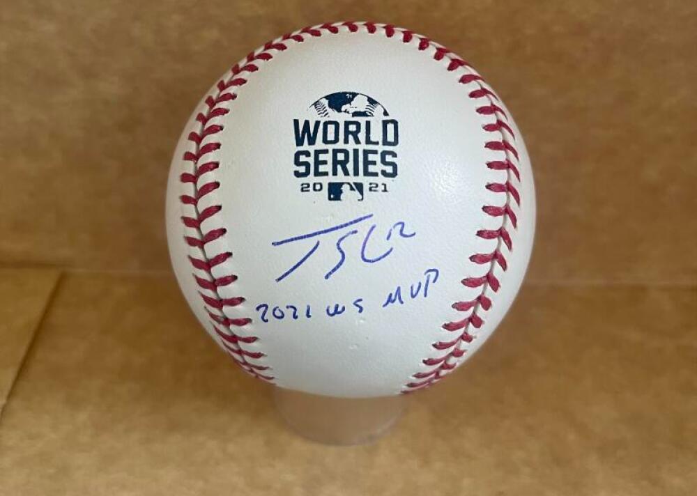 JORGE SOLER SIGNED AUTOGRAPHED INSCRIBED 2021 WORLD SERIES BASEBALL BECKETT AUTH