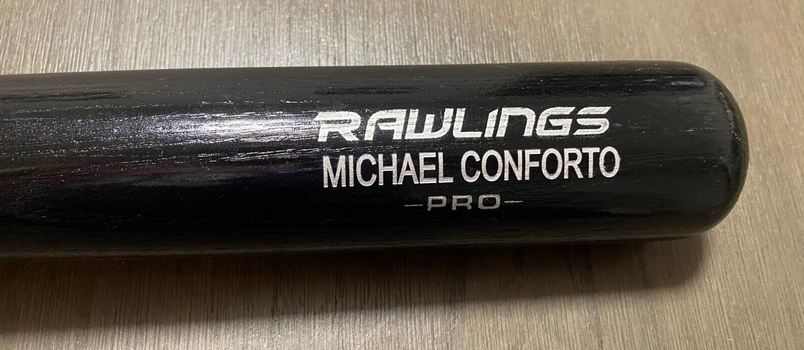 MICHAEL CONFORTO MLB ENGRAVED RAWLINGS PRO BLACK BASEBALL BAT (FULL SIZE)
