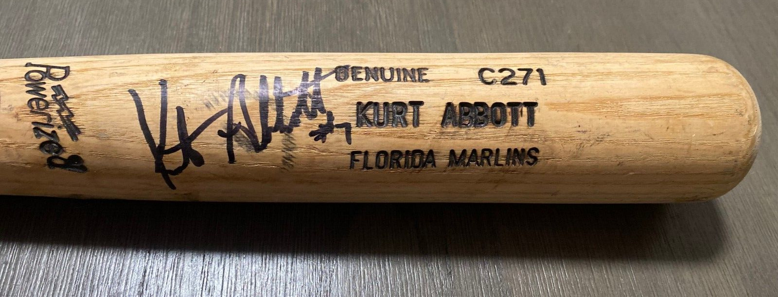 KURT ABBOTT FLORIDA MARLINS SIGNED AUTO GAME USED LV SLUGGER BAT RARE L@@K