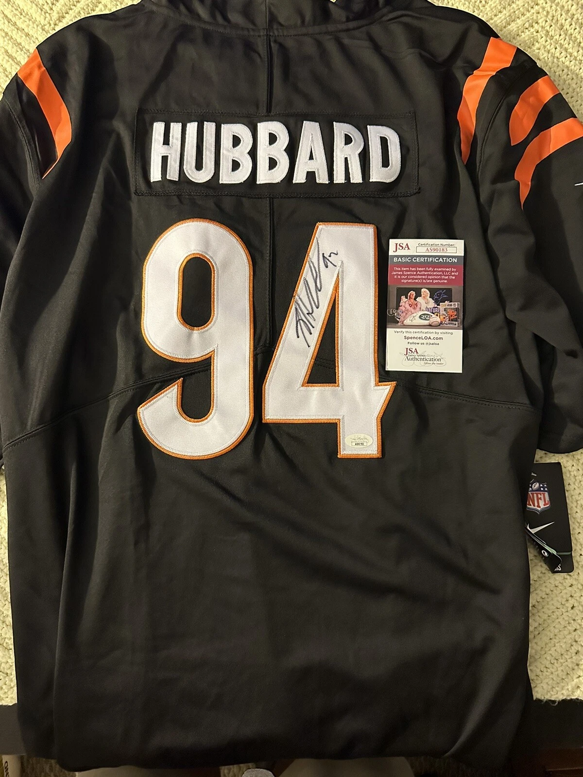 Sam Hubbard SIGNED Bengals Jersey Stitched XL JSA Authentication COA