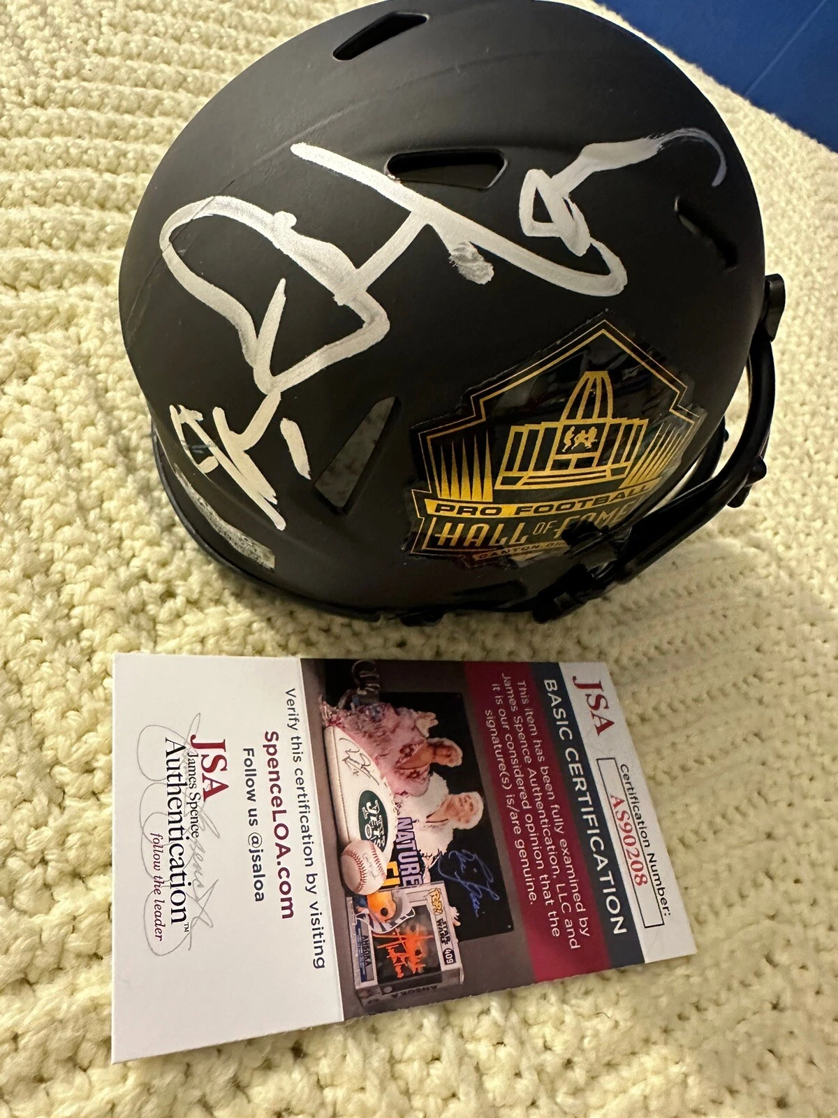 Jerry Jones Signed Dallas Cowboys Mini Helmet JSA Authentication COA Stats