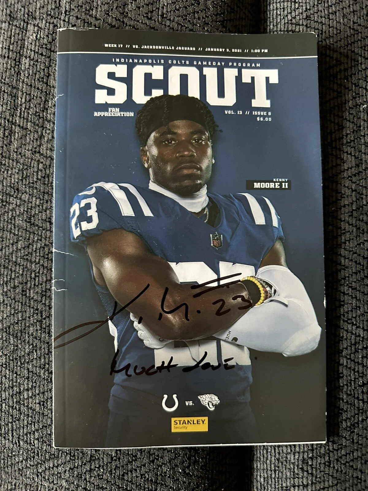 Kenny Moore Signed Indianapolis Colts Scout Program Magazine
