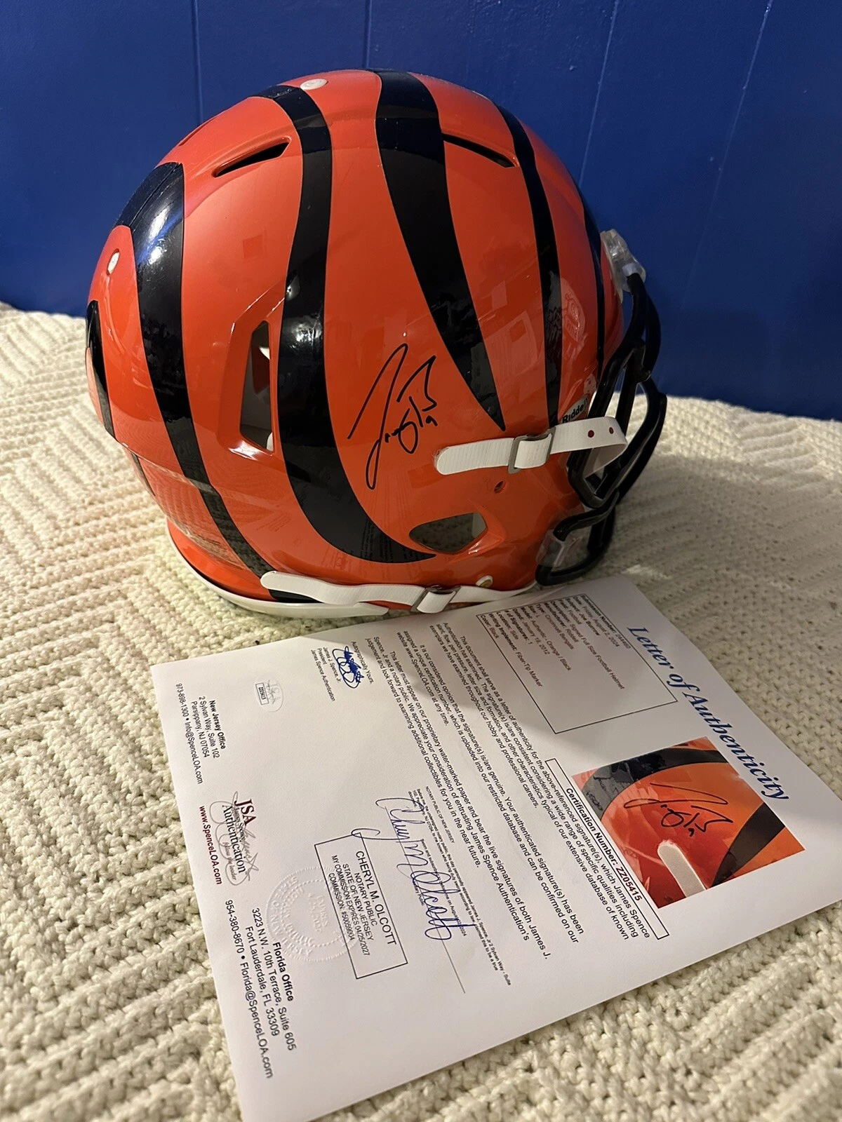 Joey Joe Burrow Signed F/S On Field Helmet JSA Authenticated LOA COA Full Size