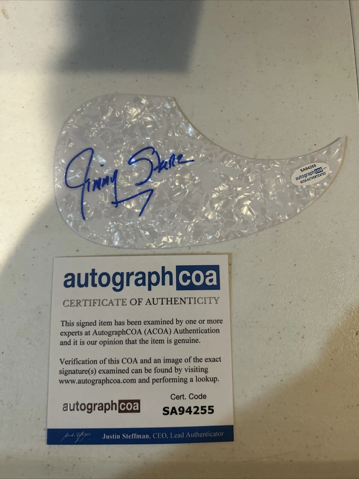 JIMMY STURR POLKA KING SIGNED AUTOGRAPH ACOUSTIC PICKGUARD GUITAR ACOA