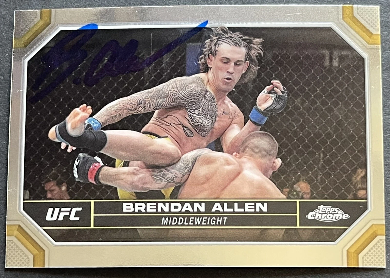 Brendan Allen Signed Autographed 2024 Topps Chrome UFC Base Card Beckett Coa