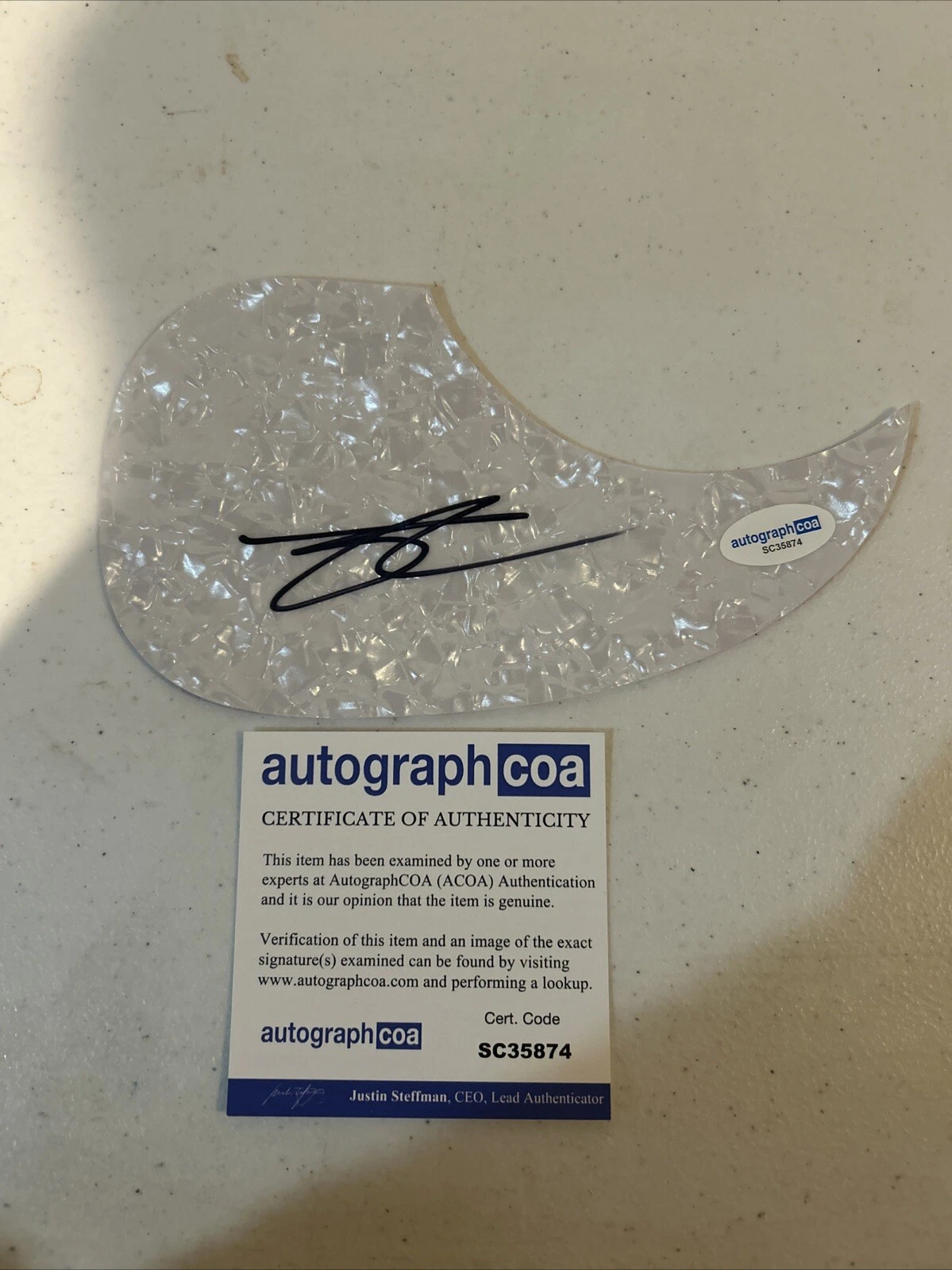 CHASE RICE SIGNED AUTOGRAPH ACOUSTIC PICKGUARD ACOA GUITAR EYES ON YOU