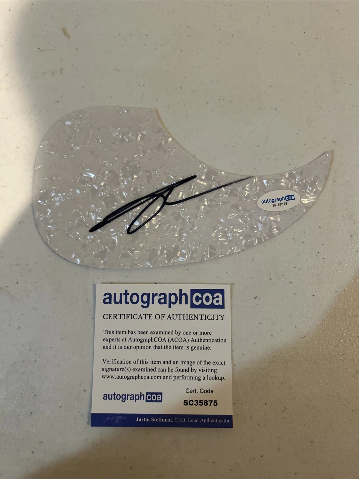 CHASE RICE SIGNED AUTOGRAPH ACOUSTIC PICKGUARD ACOA GUITAR EYES ON YOU