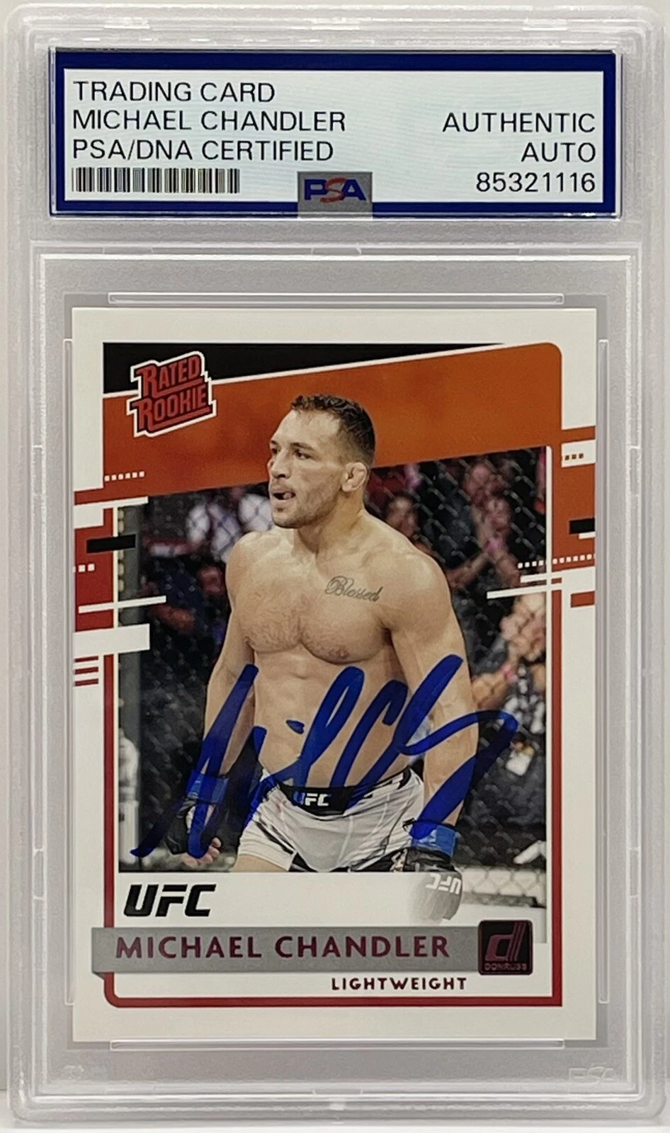 Michael Chandler Signed 2021 Chronicles Donruss Rookie Card UFC PSA/DNA Slab