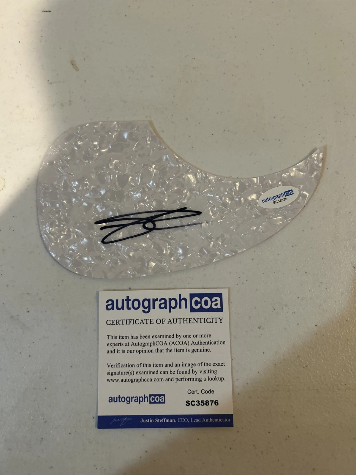 CHASE RICE SIGNED AUTOGRAPH ACOUSTIC PICKGUARD ACOA GUITAR EYES ON YOU