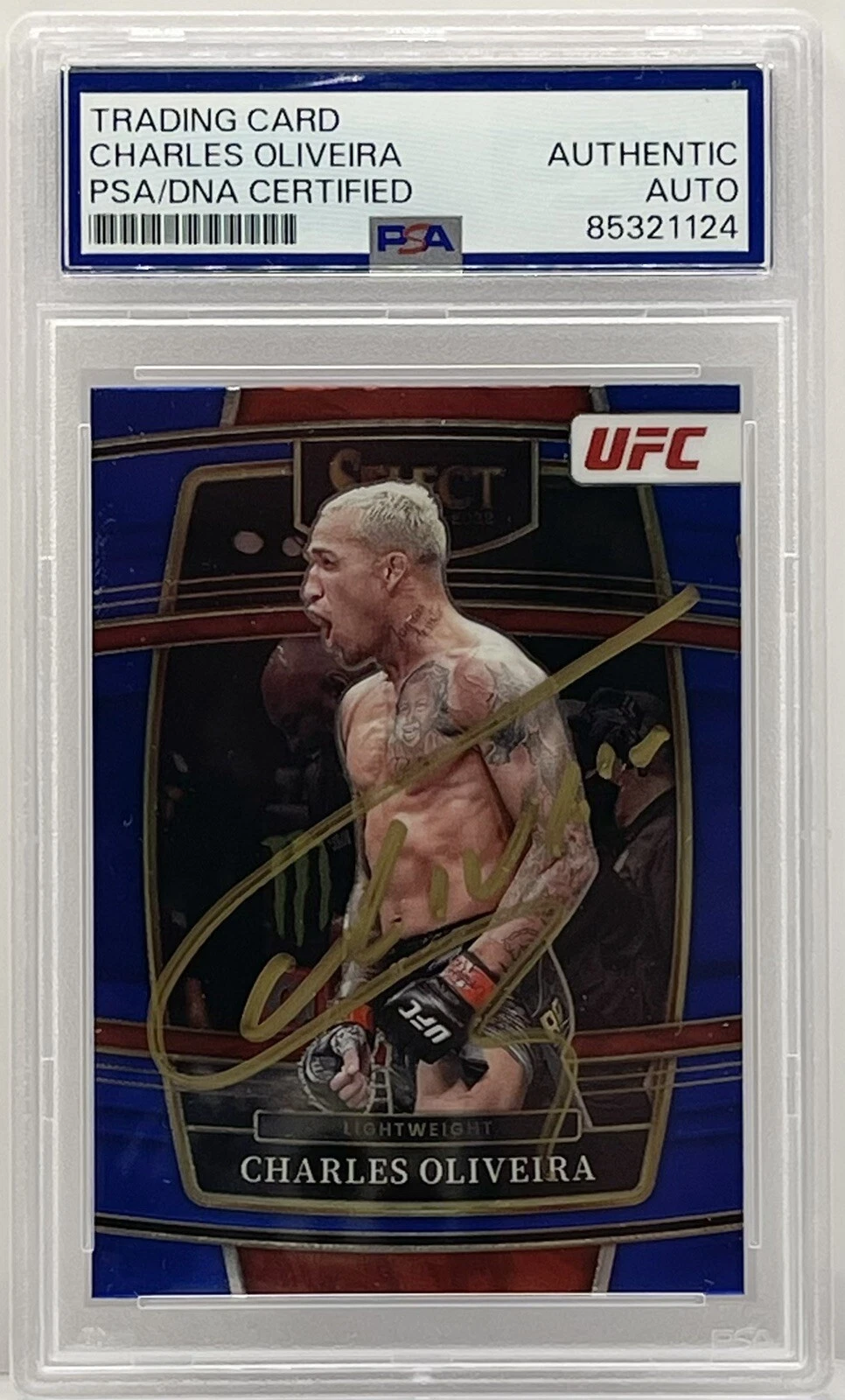 Charles Oliveira Signed Auto 2023 Select Base UFC Card PSA/DNA Slabbed