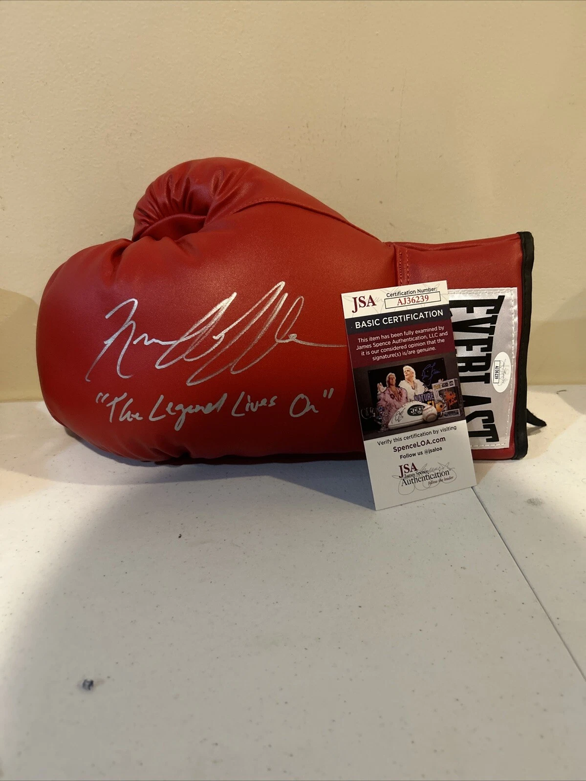 NICO ALI WALSH SIGNED AUTOGRAPH EVERLAST BOXING GLOVE JSA COA LEATHER