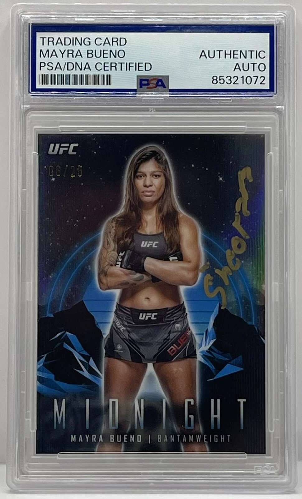 Mayra Bueno Silva Signed 2024 Midnight UFC Card PSA/DNA Slabbed #d /25