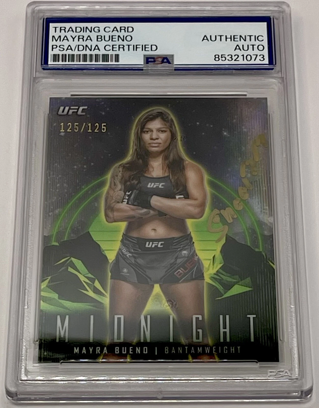 Mayra Bueno Silva Signed 2024 Midnight UFC Card PSA/DNA Slabbed #d /125