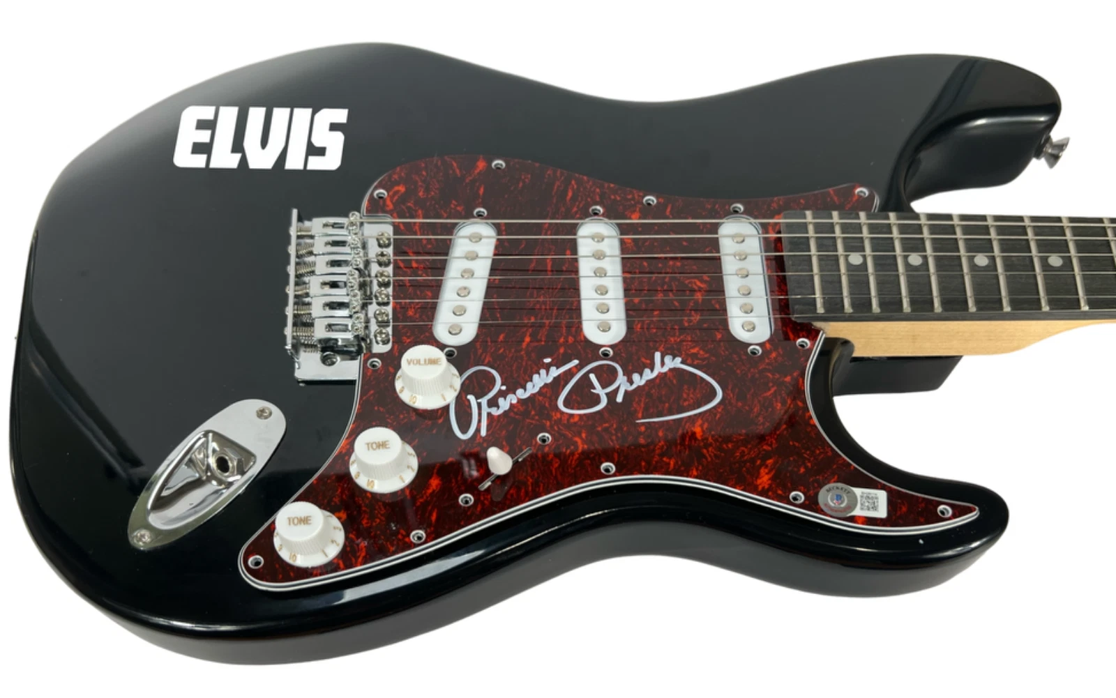 Priscilla Presley Signed Autograph Electric Guitar Elvis Presley Wife BAS COA