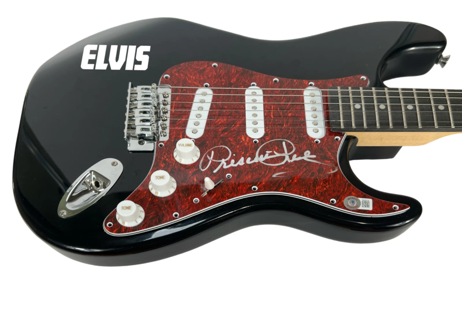 Priscilla Presley Signed Autograph Electric Guitar Elvis Presley Wife BAS COA