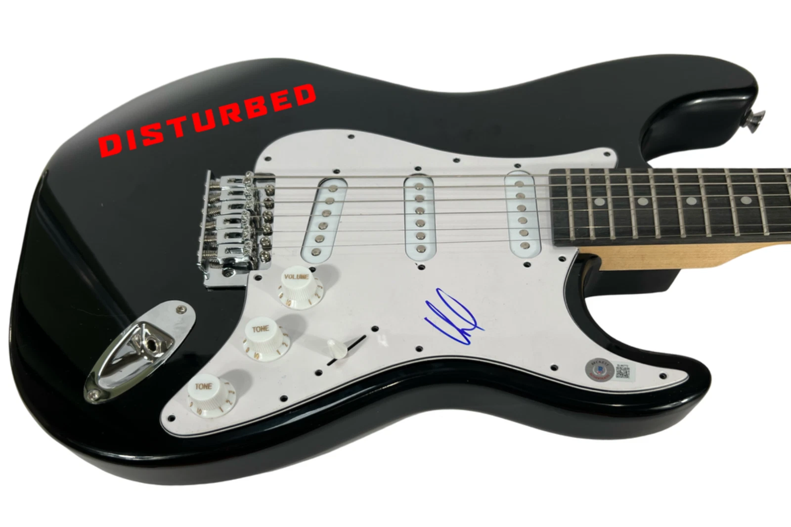 David Draiman Disturbed Signed Autograph Electric Guitar Band Singer Beckett COA