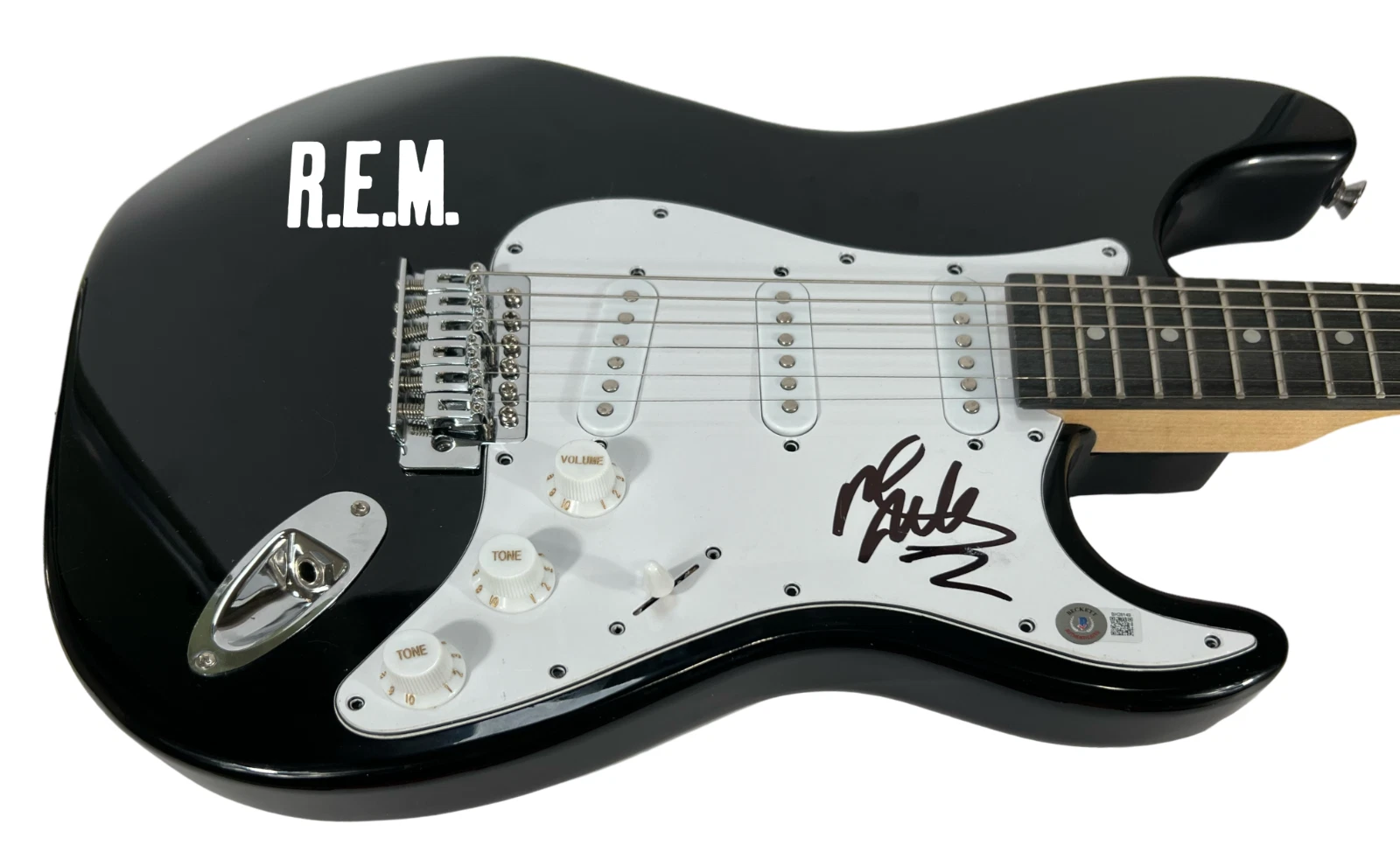 Mike Mills R.E.M. Signed Autograph Electric Guitar REM Band Beckett COA