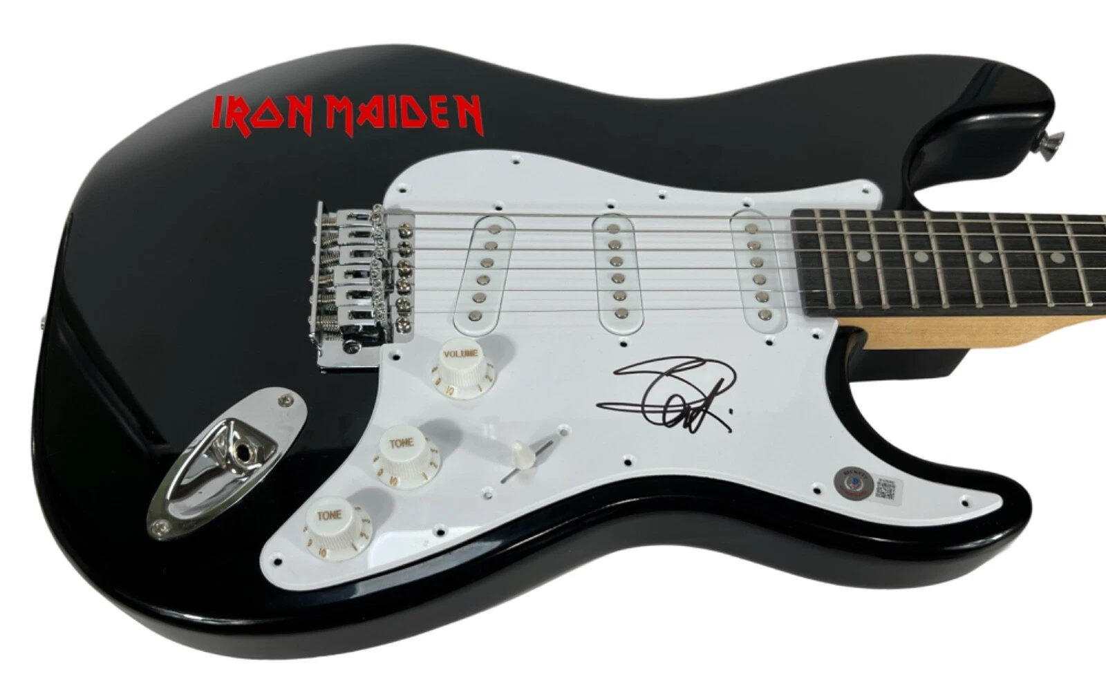 Steve Harris Iron MaidenSigned Autograph Electric Guitar Beckett COA