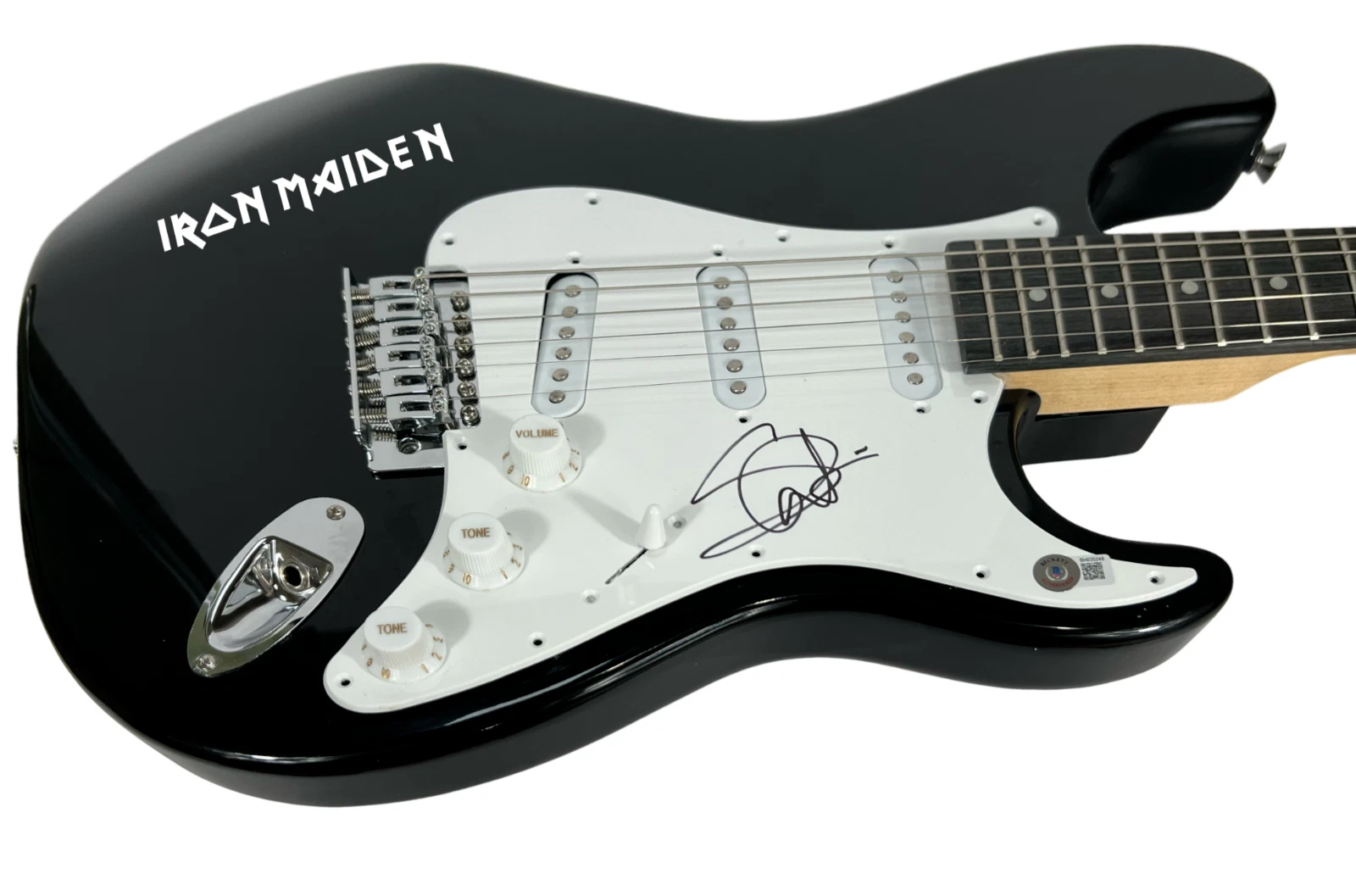 Steve Harris Iron Maiden Signed Autograph Electric Guitar Beckett COA