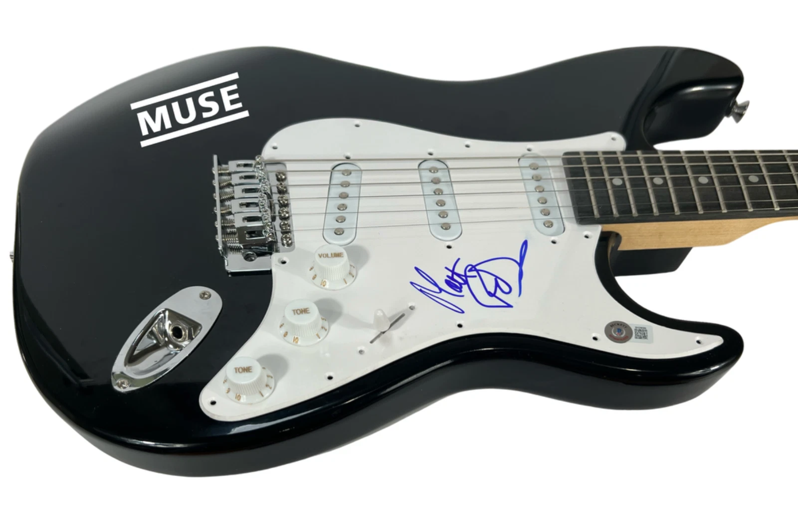 Matt Bellamy Muse Signed Autograph Electric Guitar Band Lead Singer Beckett COA