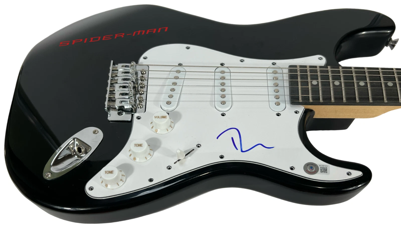 Tobey Maguire Signed Autograph Electric Guitar SPIDER-MAN Beckett COA