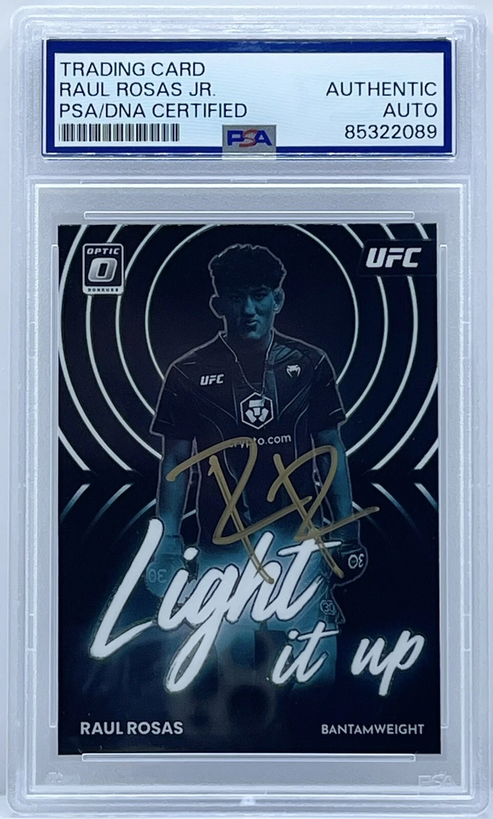 Raul Rosas Jr Signed 2023 Donruss Optic Light It Up UFC Card PSA/DNA Slabbed