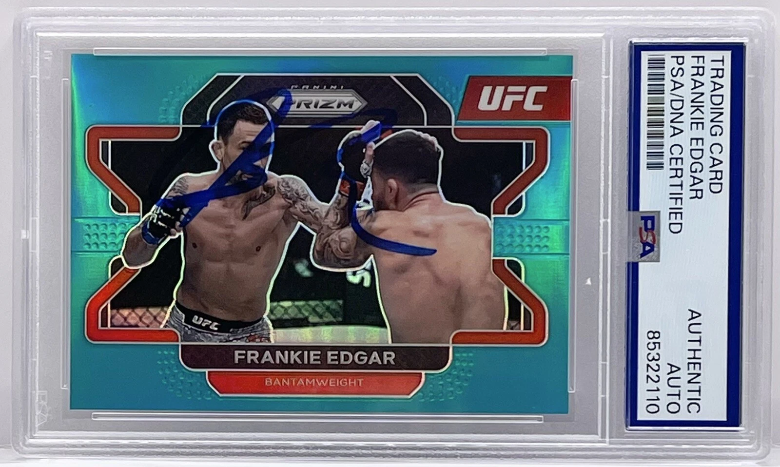 Frankie Edgar Signed Auto 2022 Panini Prizm Teal UFC Card PSA/DNA #d /49