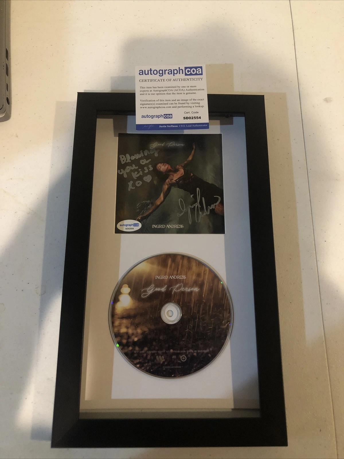 INGRID ANDRESS SIGNED AUTOGRAPH FRAMED CD DISPLAY ACOA GOOD PERSON COUNTRY STAR