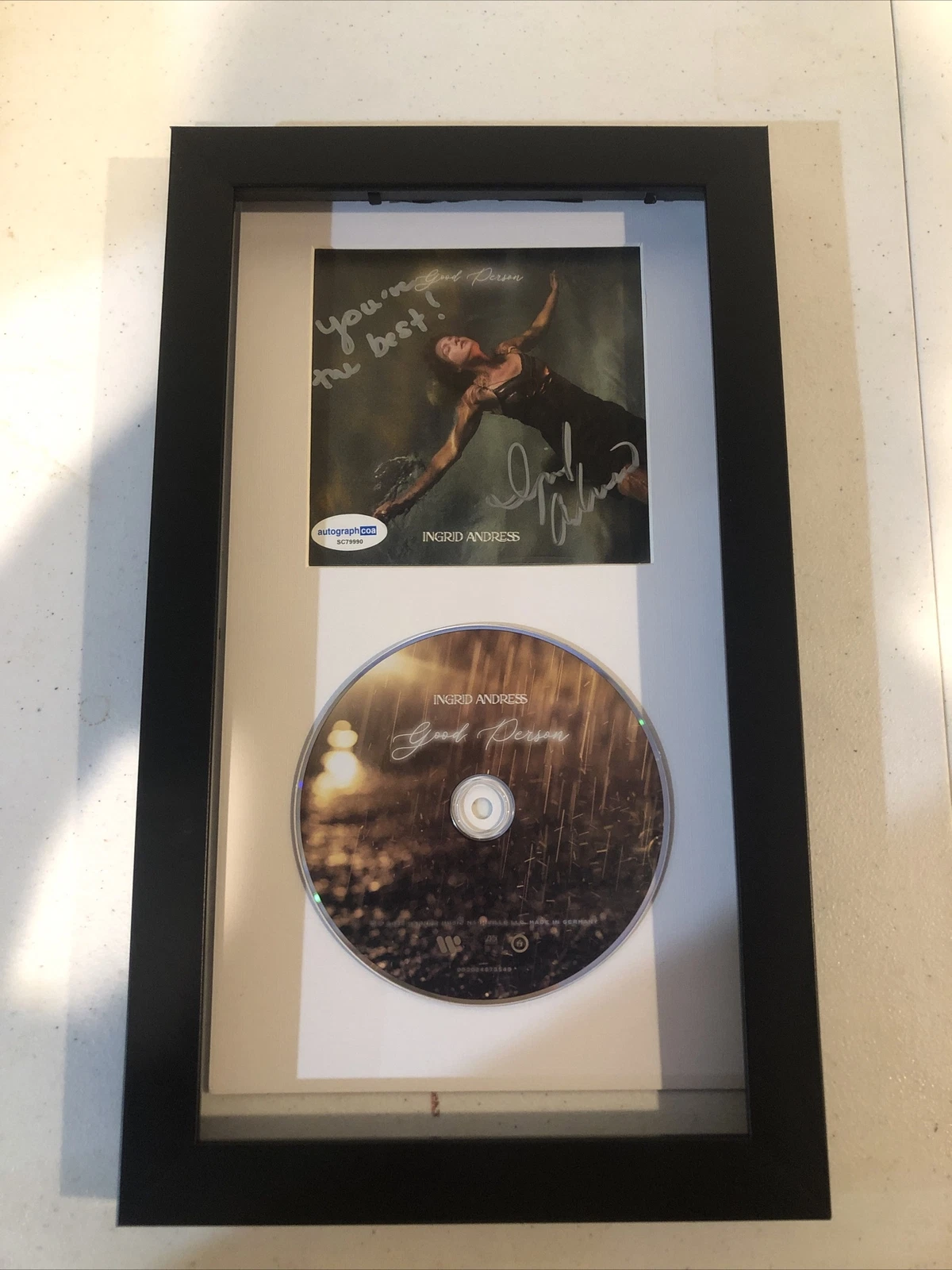 INGRID ANDRESS SIGNED AUTOGRAPH FRAMED CD DISPLAY ACOA GOOD PERSON COUNTRY STAR