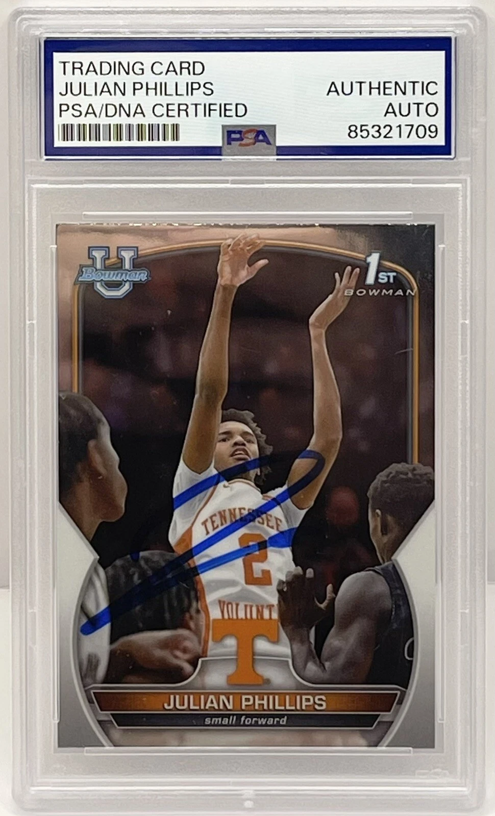 Julian Phillips Signed 2023-24 Bowman Chrome U Rookie Card PSA/DNA Slabbed