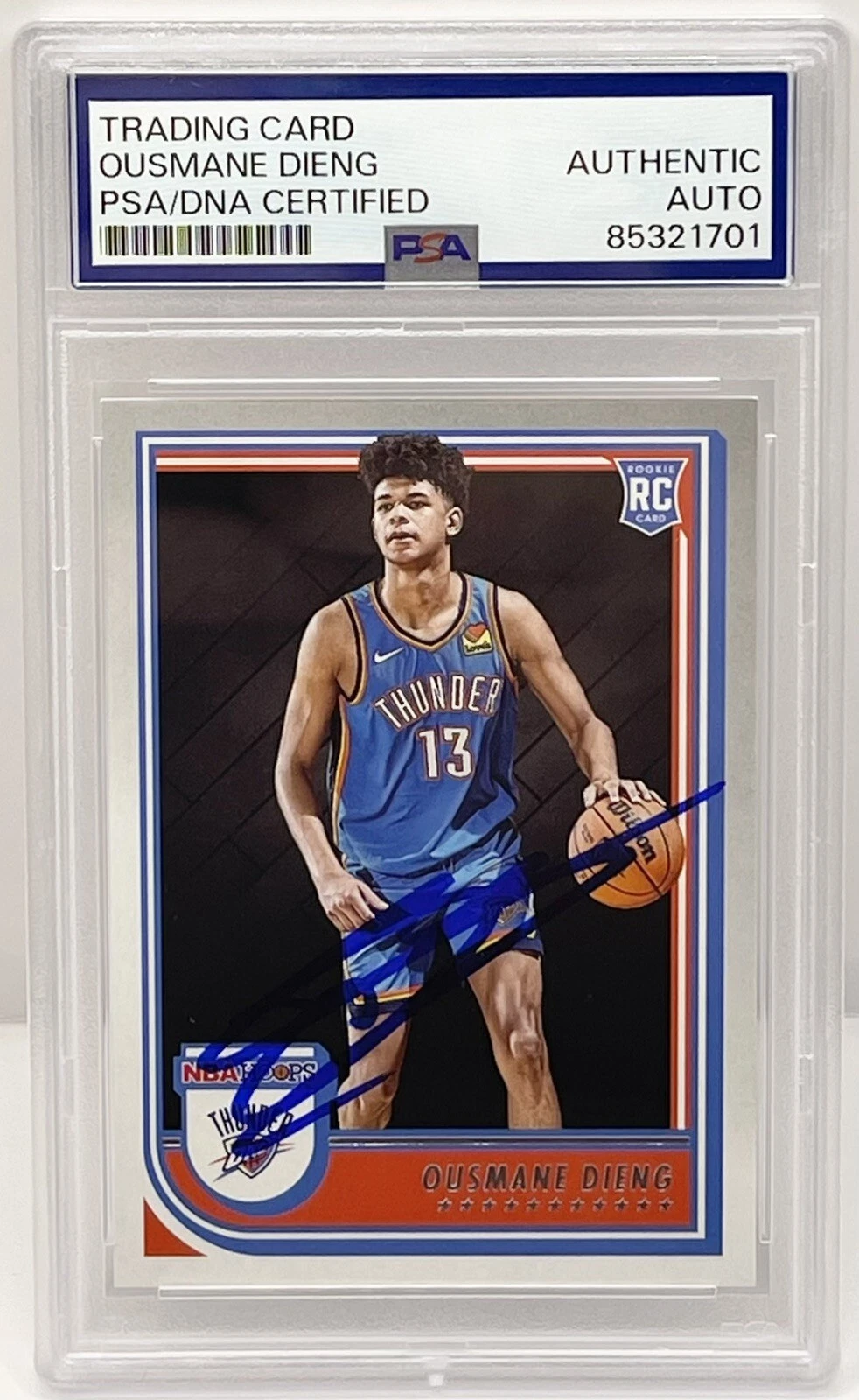 Ousmane Dieng Signed Auto 2022-23 NBA Hoops Rookie Card PSA/DNA Slabbed