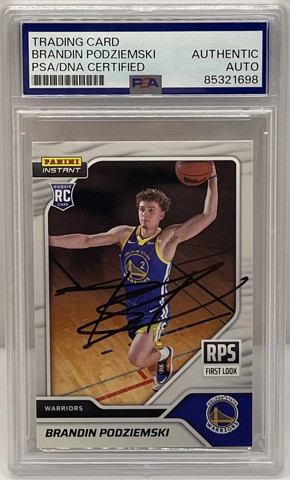 Brandin Podziemski Signed 2023-24 Panini Instant Rookie PSA/DNA Slab #d /249