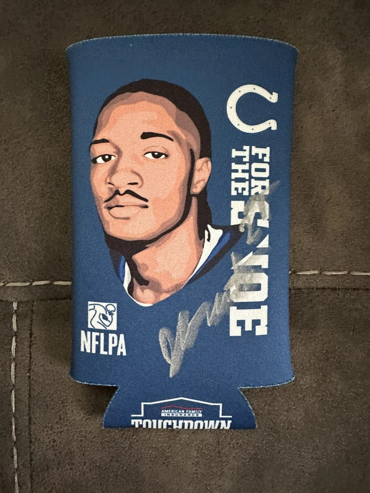 Ju Ju Brents Signed Indianapolis Colts Beer Can Koozie Coozie 2024 Kansas State