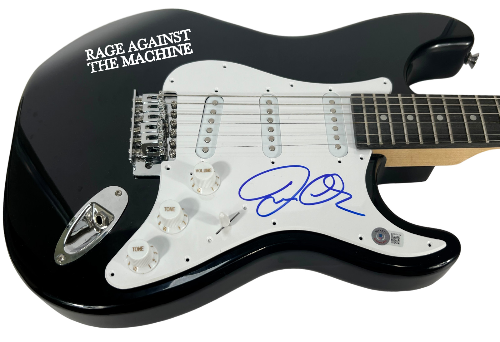 Tim Commerford RAGE AGAINST THE MACHINE Signed Autograph Electric Guitar BAS COA