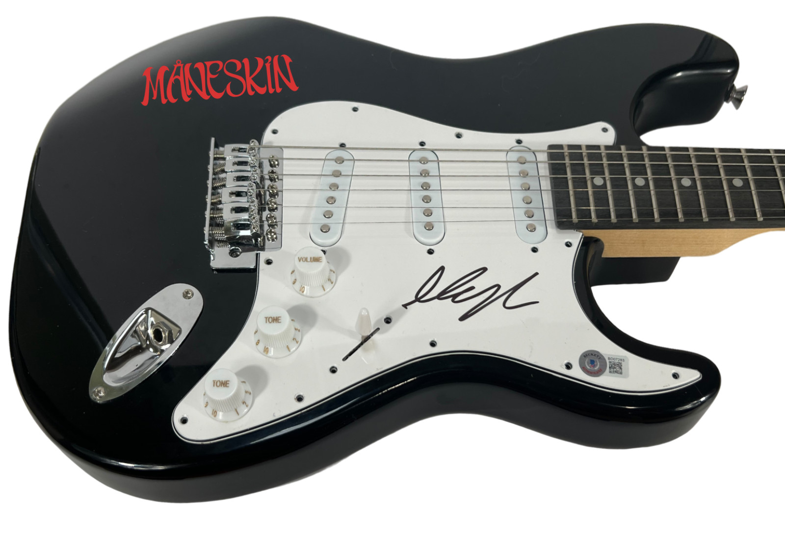 Victoria De Angelis MANESKIN Signed Autograph Electric Guitar Vic Beckett COA