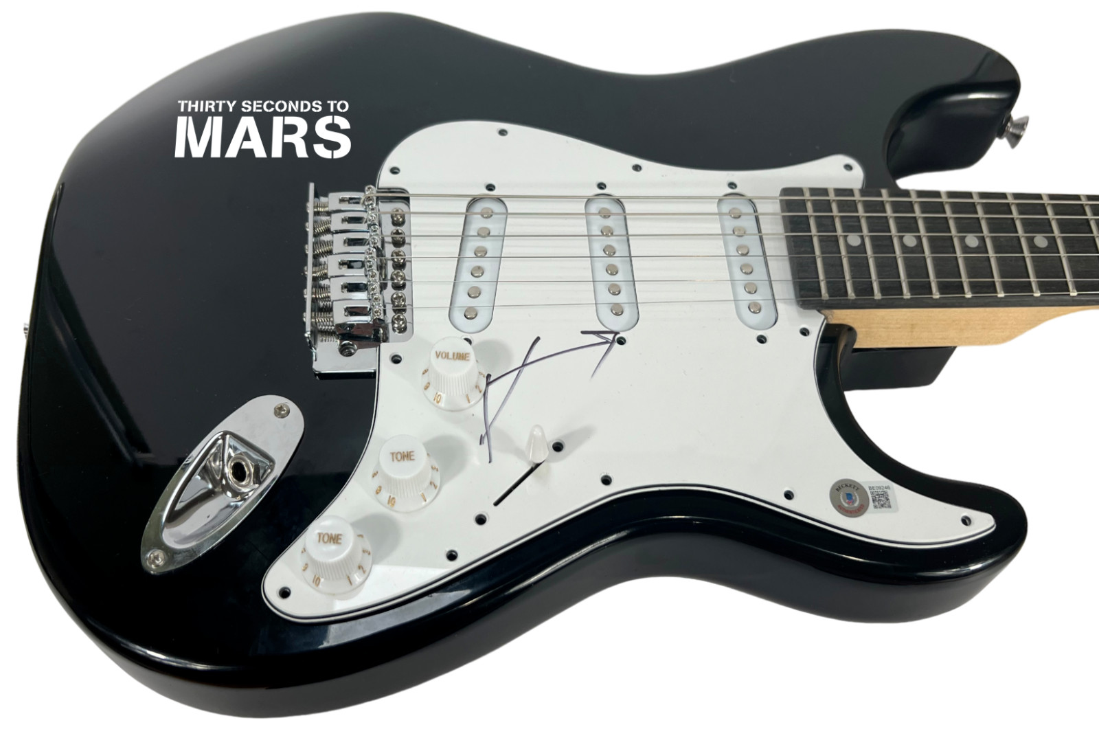 Jared Leto THIRTY SECONDS TO MARS Signed Autograph Electric Guitar Beckett COA