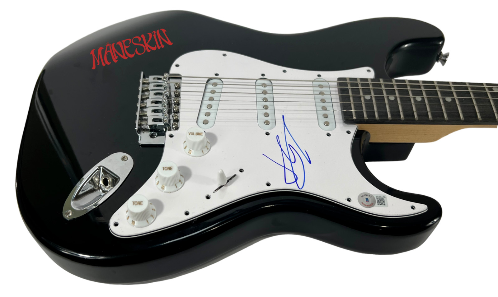 Damiano David MANESKIN Signed Autograph Electric Guitar Singer Beckett COA