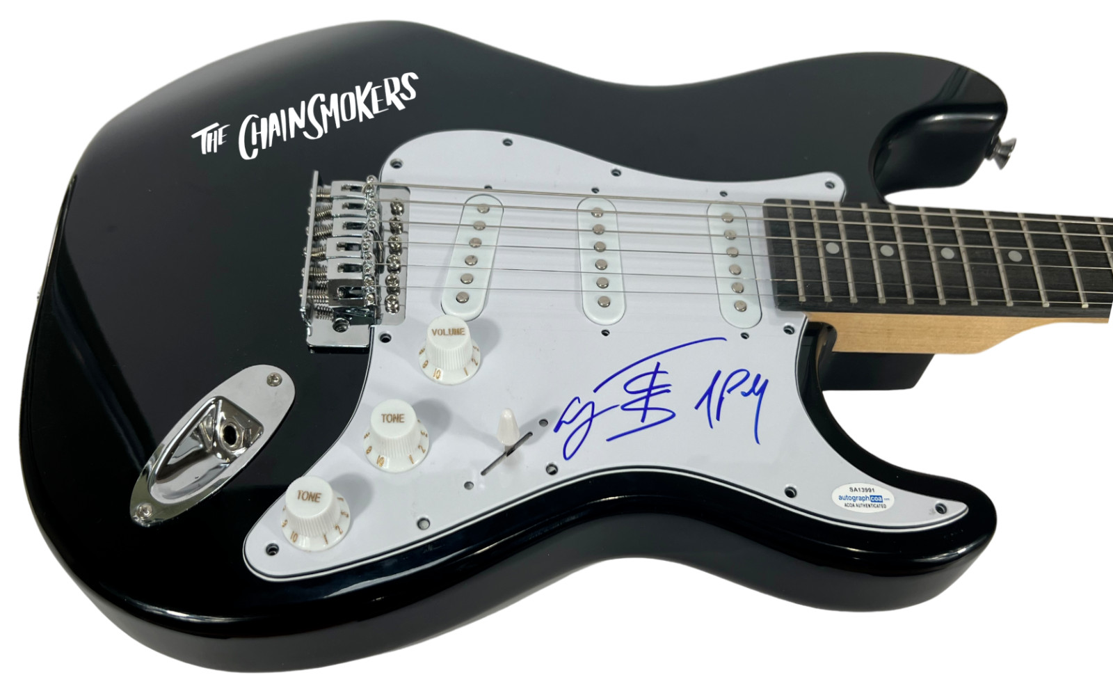 The Chainsmokers Signed Autograph Electric Guitar Alex Pall Andrew Taggart ACOA